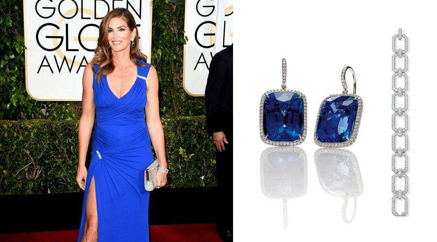 Синди Кроуфорд в серьгах и браслете Harry Winston